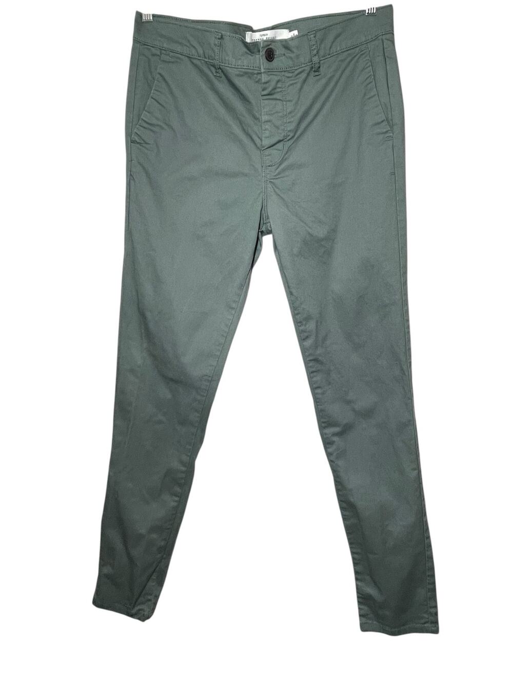 Topman Olive Green Pants Stretch Skinny 34x34 Mens Balsam Green